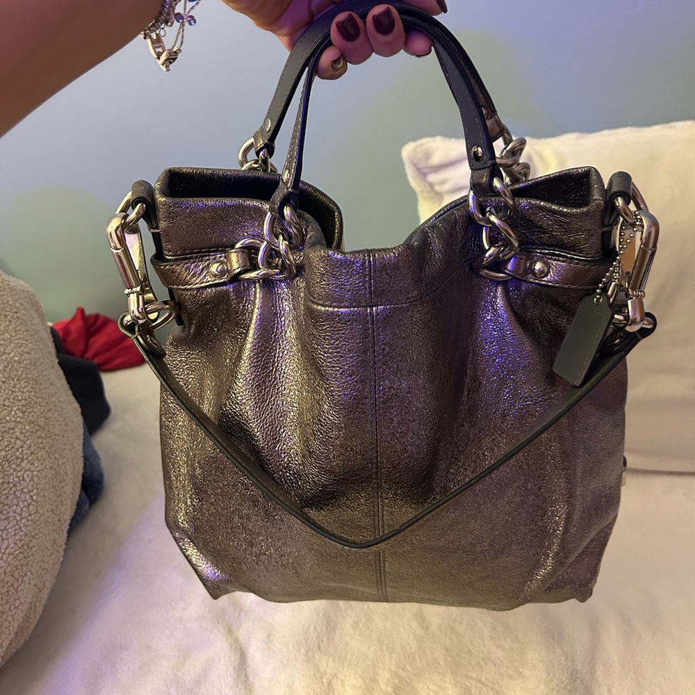 Metallic coach Handbag
